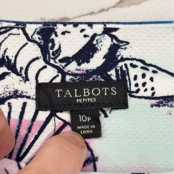 TALBOTS | Women’s Seaside Harbor Sheath Dress 100% Cotton Size 10P Nautical - Picture 13 of 17